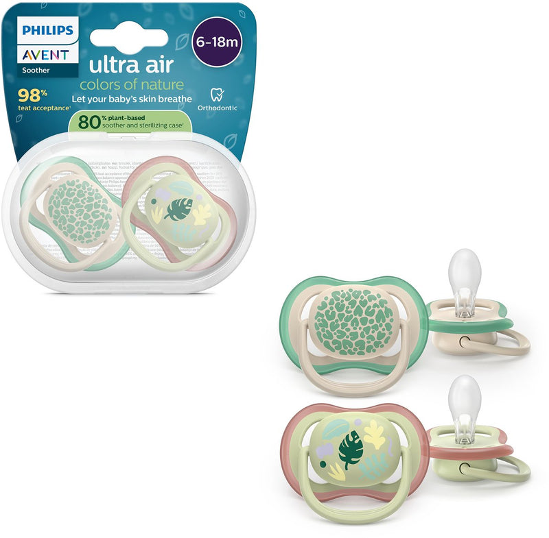 Philips Avent Ultra Air – atmungsaktiver und leichter Schnuller (6–18 Monate) – 2 Stück – scf087 17