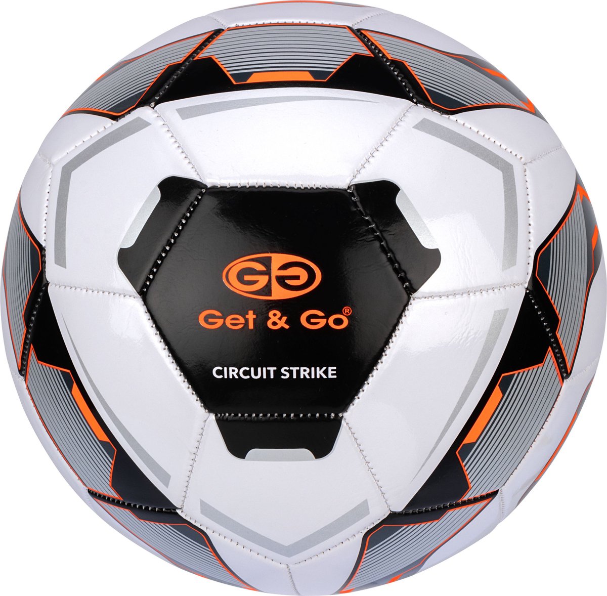 Get Go Fußball - Circuit Strike - Weiß Schwarz - Größe 5 - ø ca. 22 cm
