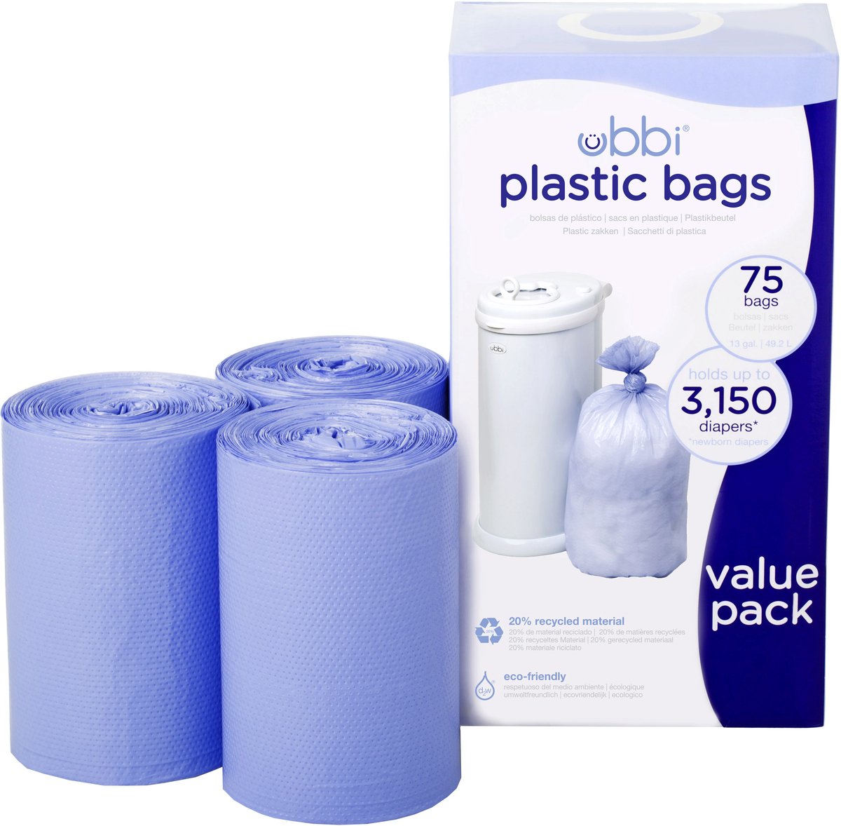 Ubbi – Windeleimer – biologisch abbaubare Nachfüllung (3er-Pack)
