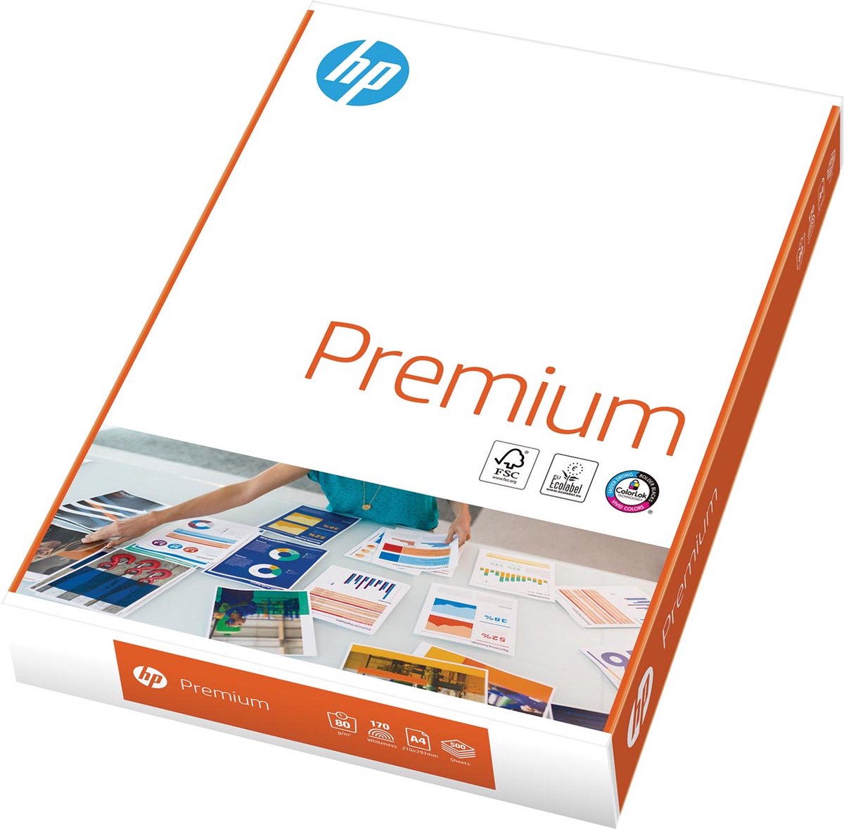 HP Kopierpapier Premium – A4 – 80 g – Weiß – 5 x 500 Blatt (Box)