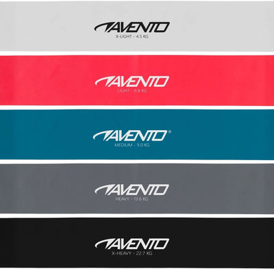 Avento Fitness-Widerstandsbänder-Set aus Latex – 5 Stufen