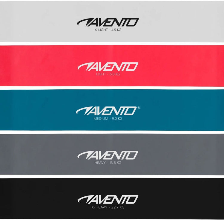 Avento Fitness-Widerstandsbänder-Set aus Latex – 5 Stufen