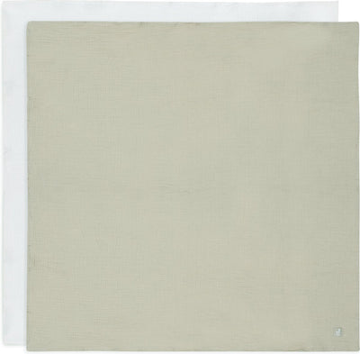 Jollein hydrophiles Tuch klein – 70 x 70 cm – olivgrünes Elfenbein – 4er-Pack