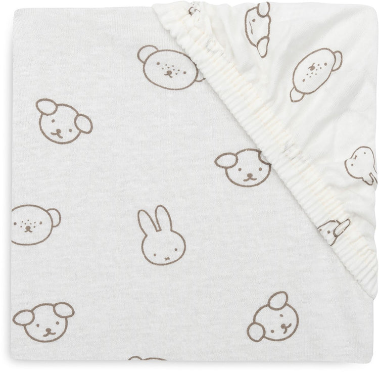 Jollein Spannbettlaken für Kinderbett – 40 50 x 80 90 cm – Jersey – Miffy und Freunde