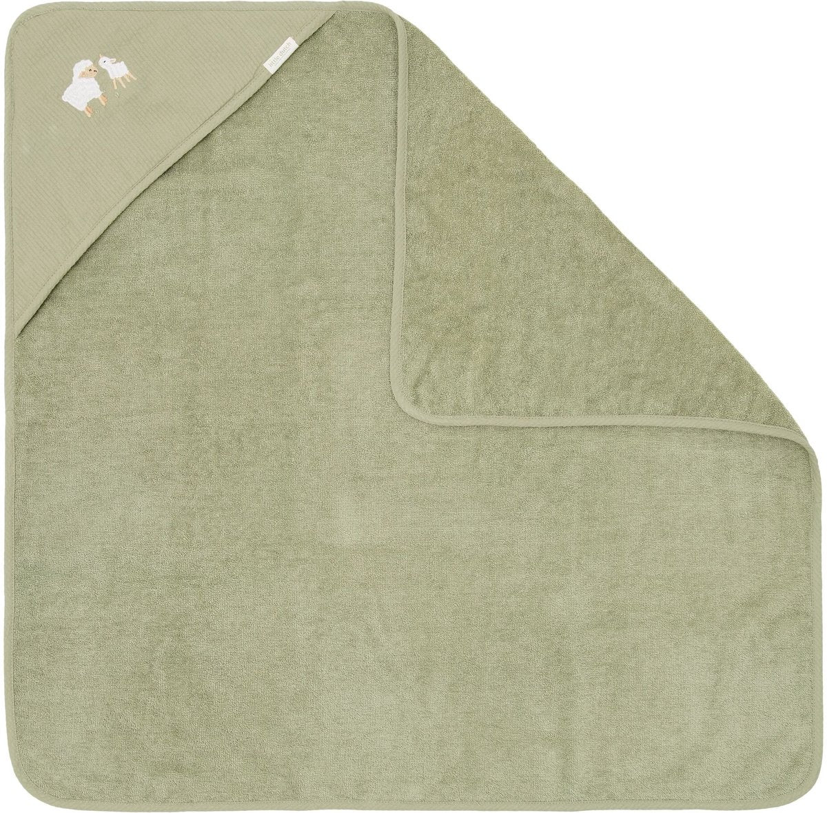 Kleiner holländischer Badeumhang – bestickt – grün – 100 x 100