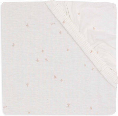 Jollein Baby - Spannbettlaken Jersey 70 75x140 150cm - Babybett - weiche Baumwolle - funkelndes Wildrosa