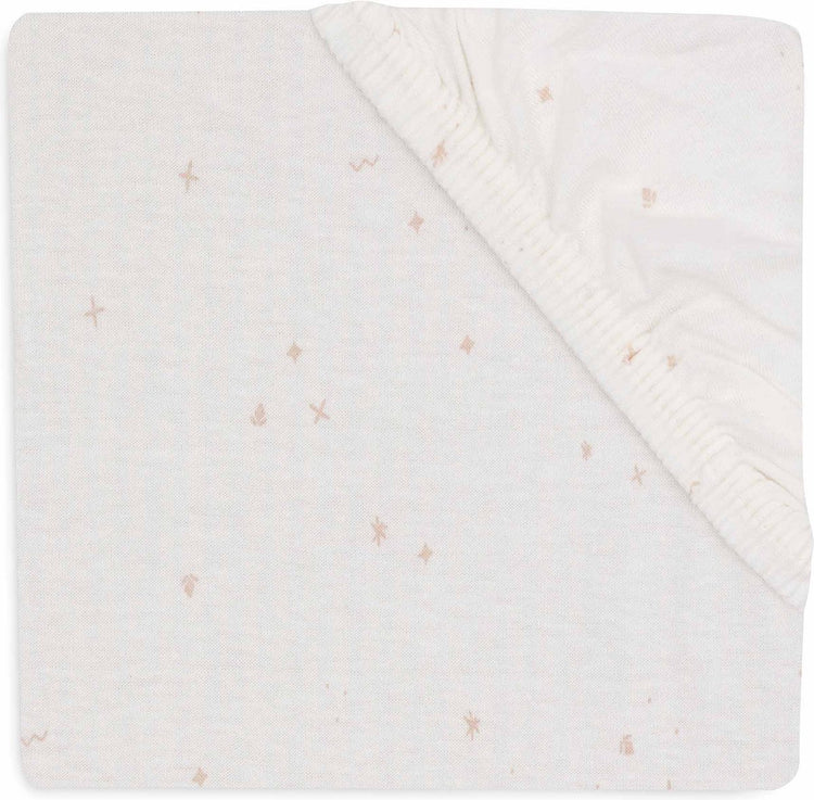 Jollein Baby - Spannbettlaken Jersey 70 75x140 150cm - Babybett - weiche Baumwolle - funkelndes Wildrosa