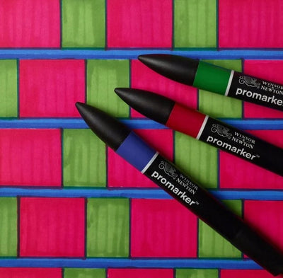 Winsor Newton 0290194 Pro Marker Set 3-teilig – Vibrant Tones 2 – Alkoholmarker mit Doppelspitze
