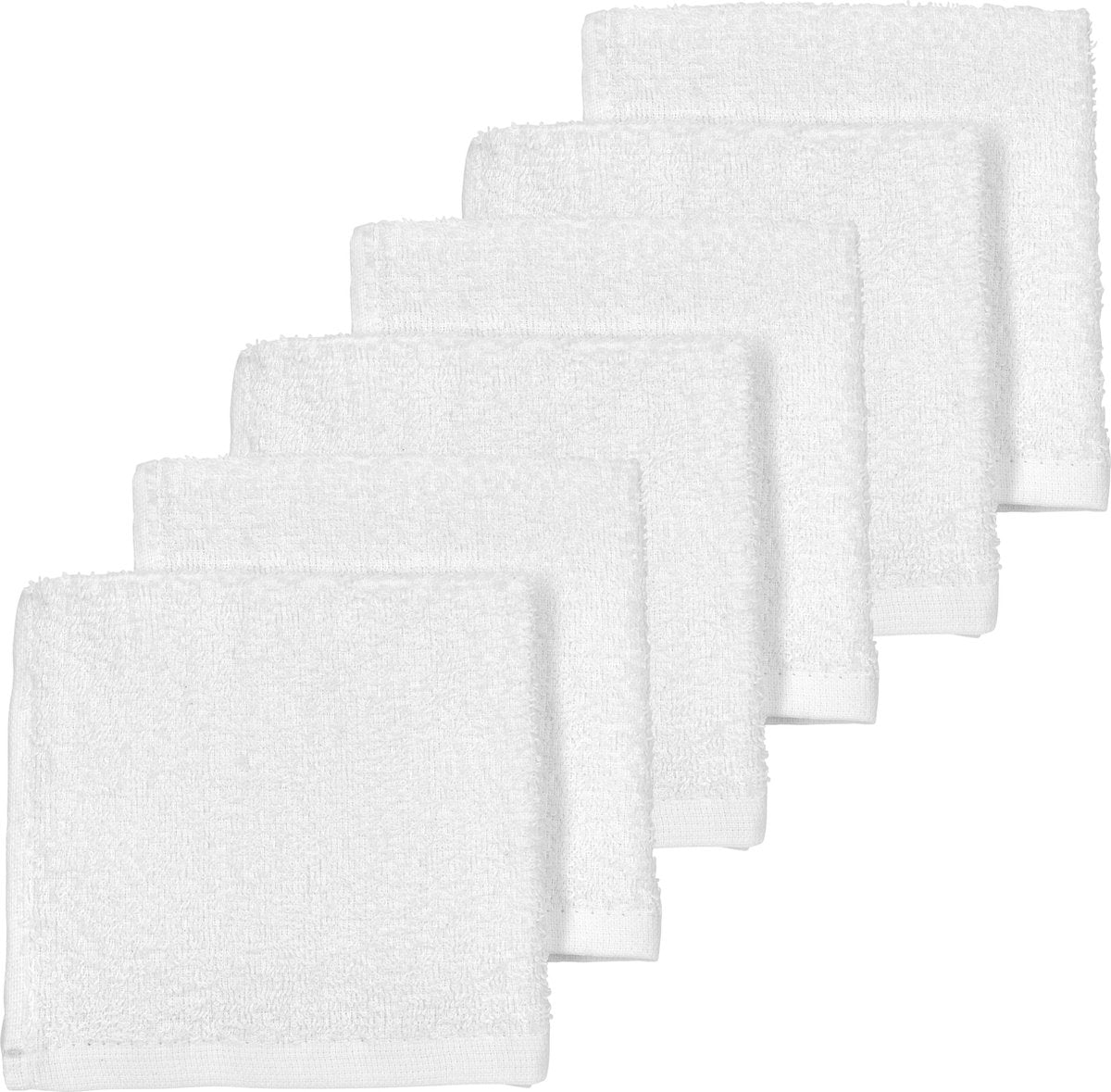 Meyco Baby Uni Gesichtstücher – 6er-Pack – Frottee – weiß – 30 x 30 cm