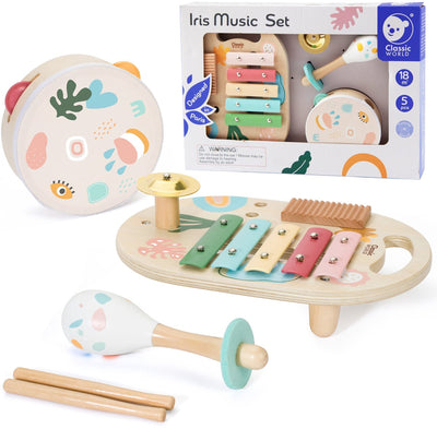 Klassische Welt der Welt Holz Musikinstrumente Set Iris