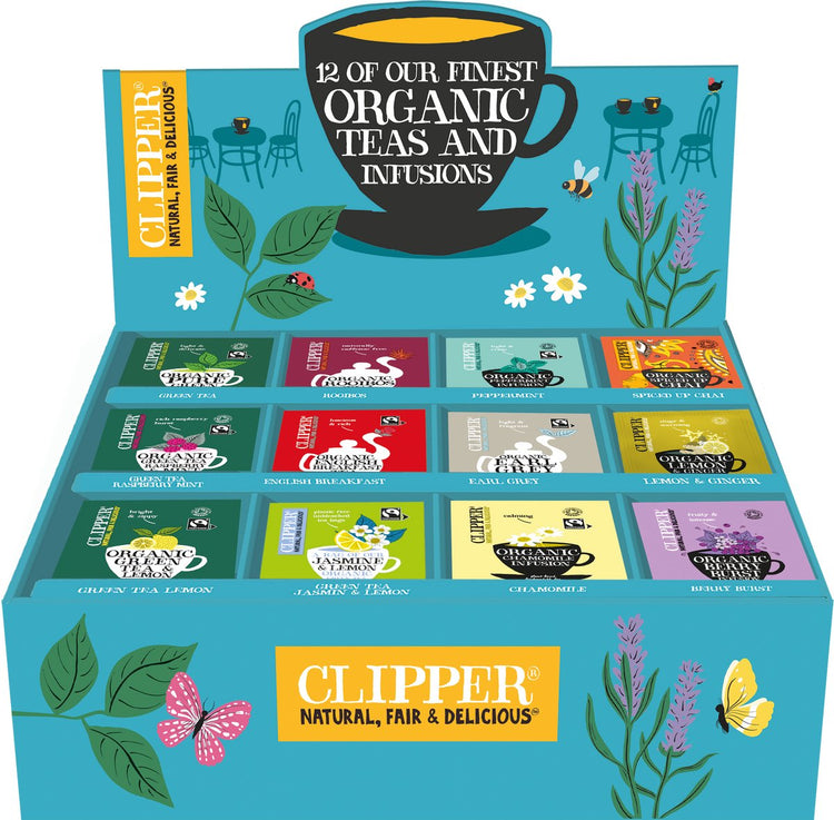 Clipper Tea Clipper Bio-Tee - Probierbox - Sortimentsbox - 12 verschiedene Geschmacksrichtungen - 12x15 Teebeutel - 180 Teebeutel
