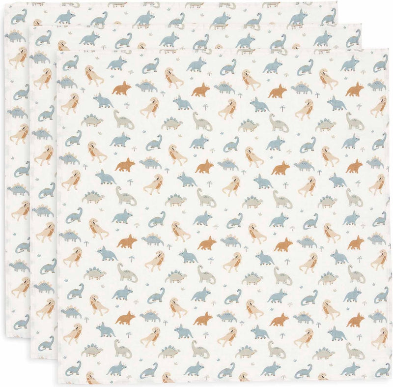 Jollein - Hydrophiles Tuch klein 70x70cm - Spucktücher - weiche Baumwolle - 3 Stück - brüllend