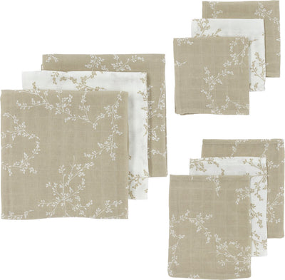 Meyco Baby Branches Starterset – 9er-Pack – hydrophil – Sand