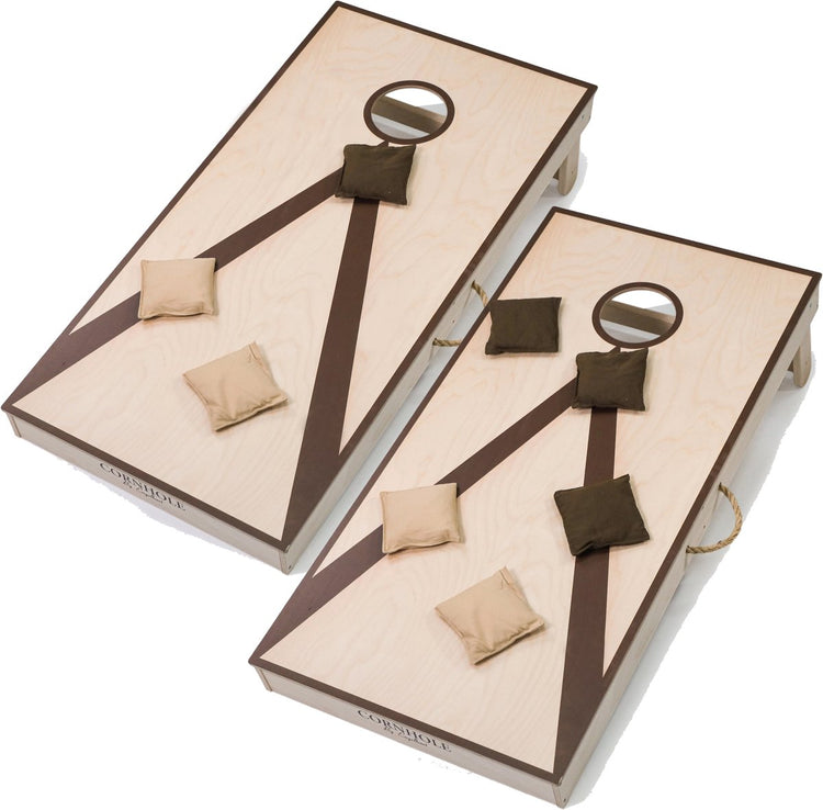 Engelhart Cornhole – Doppel-Wettkampfset – 120 x 60 cm – Kiefern-Birkenholz – inklusive 2 x 4 Taschen und Tragetasche – Outdoor-Cornhole-Spiel für Wettkampf und Freizeit –