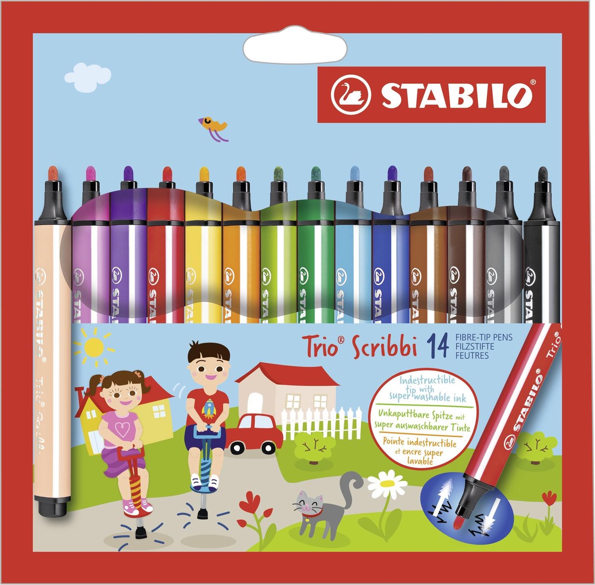 Stabilo Trio Scribbi fühlte -Tip -Stifte, 14st.