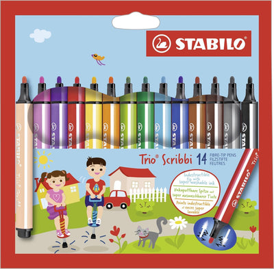 Stabilo Trio Scribbi fühlte -Tip -Stifte, 14st.