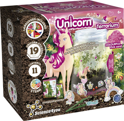Science 4 You Science4You Einhorn-Terrarium – Stiel-Set – Erstellen Sie ein märchenhaftes Terrarium mit Einhorn – Lernspielzeug – ab 6 Jahren