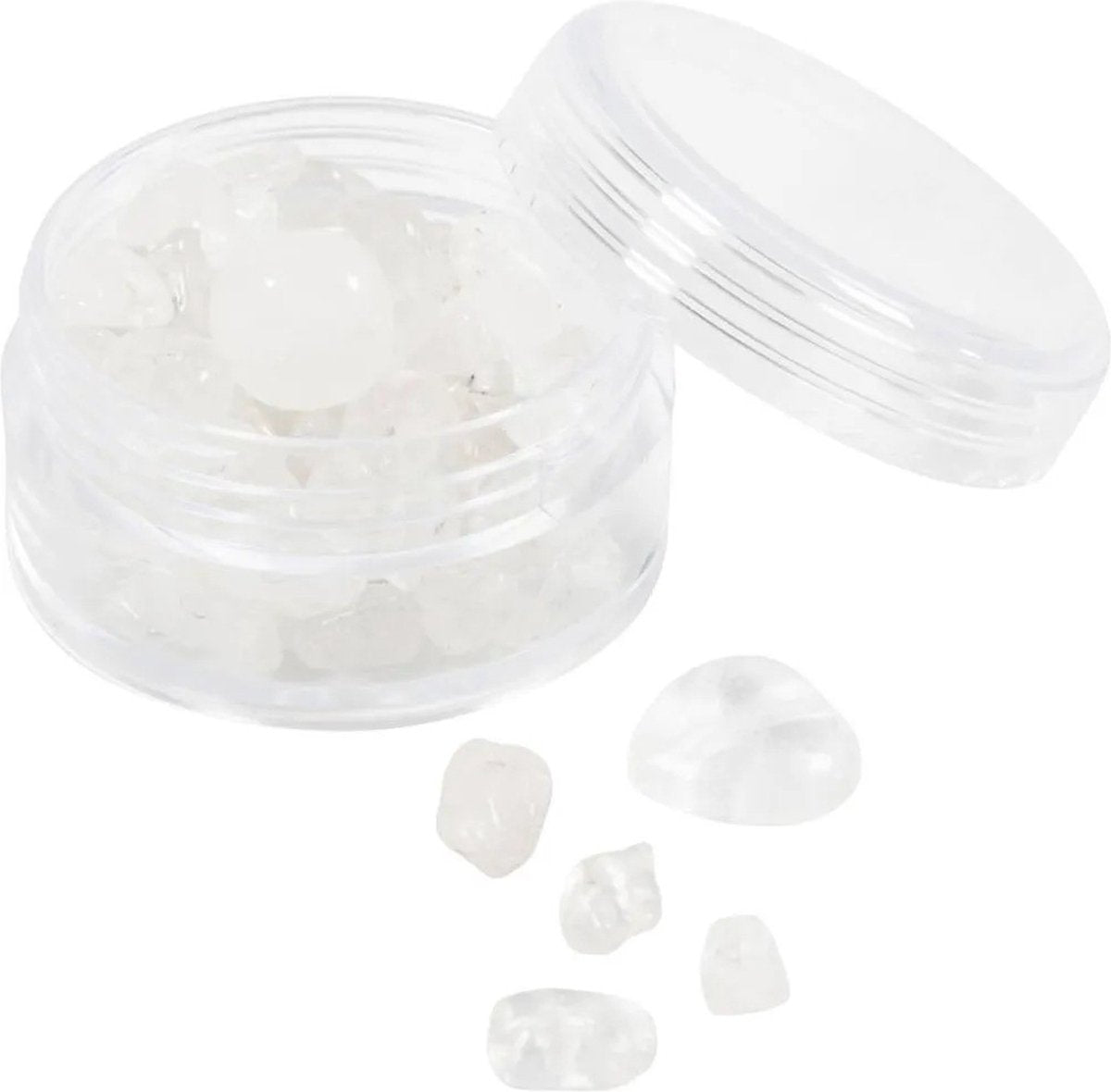 Creativ Company Kristallperlen, klarer Quarz, D 7-12 mm, Lochgröße 1 mm, ca. 63 Stück, transparente Farben, 63 Stück 1 Box