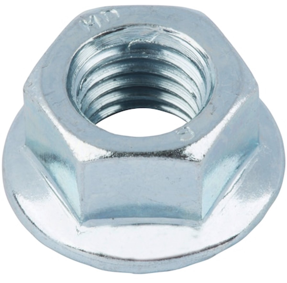 Würth - Di 6923 comp. Stahl 8 verzinkte Sicherungszähne - gerändelte Sicherungsmutter mit Sicherungszähnen Stahl Festigkeitsklasse 8, verzinkt, blau passiviert (A2K) - x 100 Stk