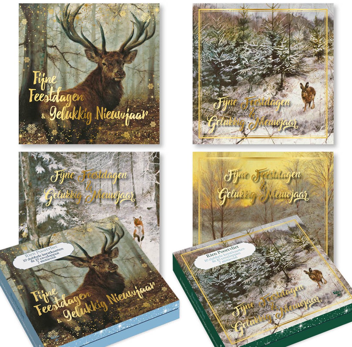 Rien Poortvliet Natur-Weihnachtskarten – Set 3