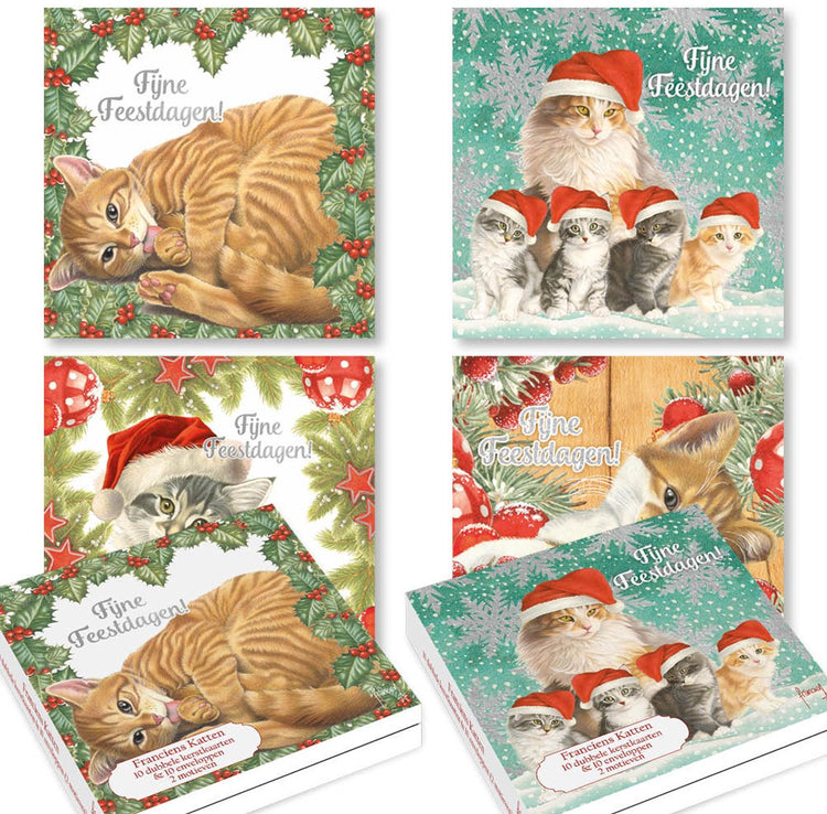 Franciens Katzen Weihnachtskarten – Set 1