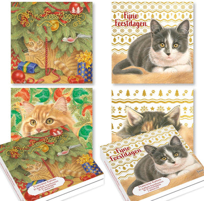 Weihnachtskarten mit Franciens-Katzen – Set 3