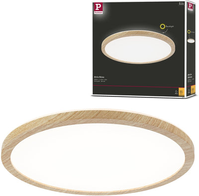 Paulmann LED Panel Atria Shine Hintergrundbeleuchtung IP44 rund 293 mm 16W 1600lm 3000K Holzoptik