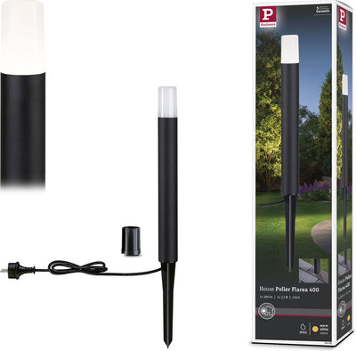 Paulmann LED-Pollerleuchte Flarea IP65 400mm 3000K 3,1W 280lm 230V schwarzes Aluminium