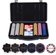 Longfield Pokerset 300 Chips 14 Gramm – schwarzes Aluminiumgehäuse – Spielkarten – Dealer-Button – Würfel – Engelsherz