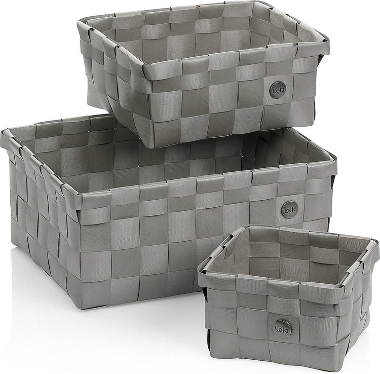 Kela Korb, 3er-Set, Polypropylen, silbergrau - | neo