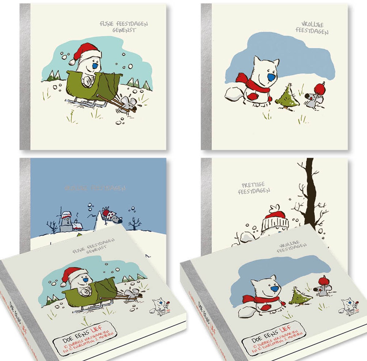 Willem Ritstier, be nice Weihnachtskarten – Set 2