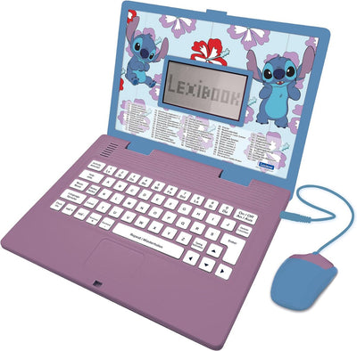 Lexibook Stitch zweisprachiger, sprechender Lernlaptop – 124 Aktivitäten auf Englisch und Deutsch