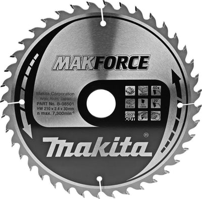 Makita Zubehör Kreissägeblatt Holz 210x30x2,4 40t 20g - B-08501
