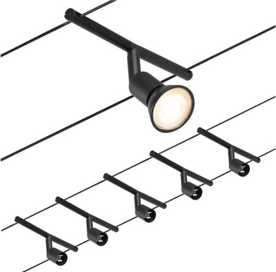Paulmann Salzkabelbeleuchtung - Basisset - 5x10w | gu5.3 | 230 12 V – mattschwarz