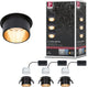 Paulmann LED Einbauleuchte 3-Stufen-dimmen Gil Coin Basisset IP44 rund 68 mm Coin 3x6W 3x470lm 230V dimmbar 2700K Schwarz matt, Gold