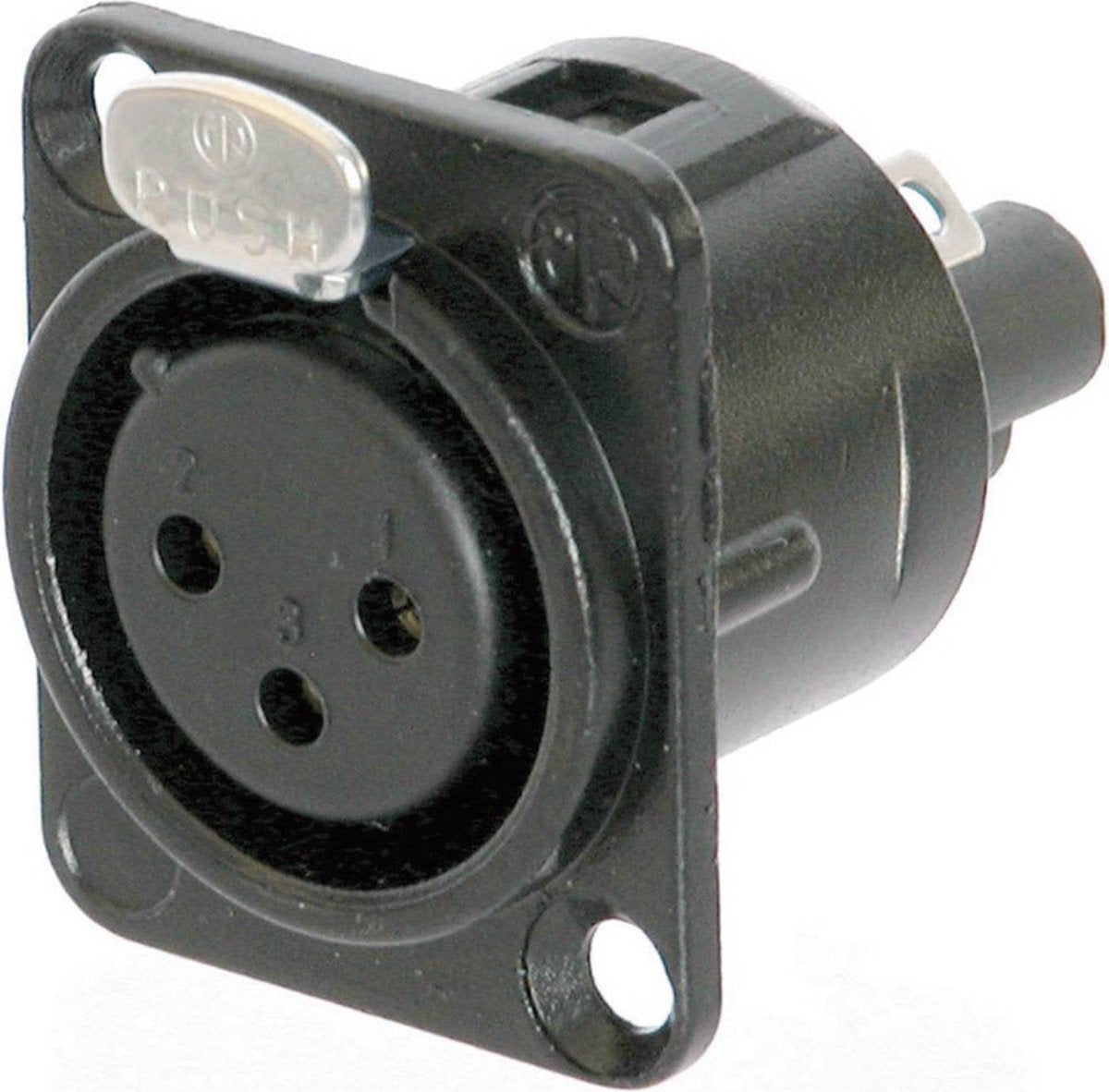 Neutrik NC3FD-S-1-B XLR-Steckerflansch, Kontakte gerade Polzahl: 3 schwarz 1 Stück(e)