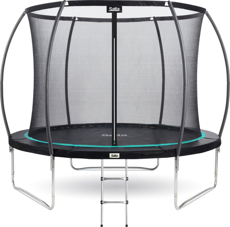Salta Cosmos – ø 305 cm – inklusive Leiter – Belastbarkeit bis 120 kg – rundes Trampolin mit Sicherheitsnetz – schwarz
