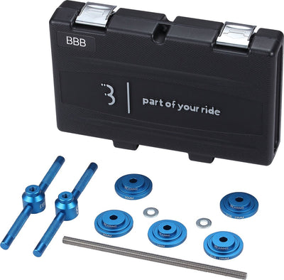 BBB Radlager-Pressset Werkzeugkasten – Fahrradlager-Pressset – 22 24 29 30 mm Halterungsstandards – Schwarz – BTL-231