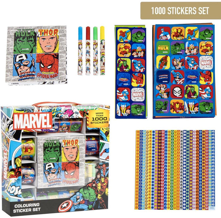 Marvel Avengers Aufkleberset Kind – 1000 Aufkleber – Basteln für Mädchen und Jungen