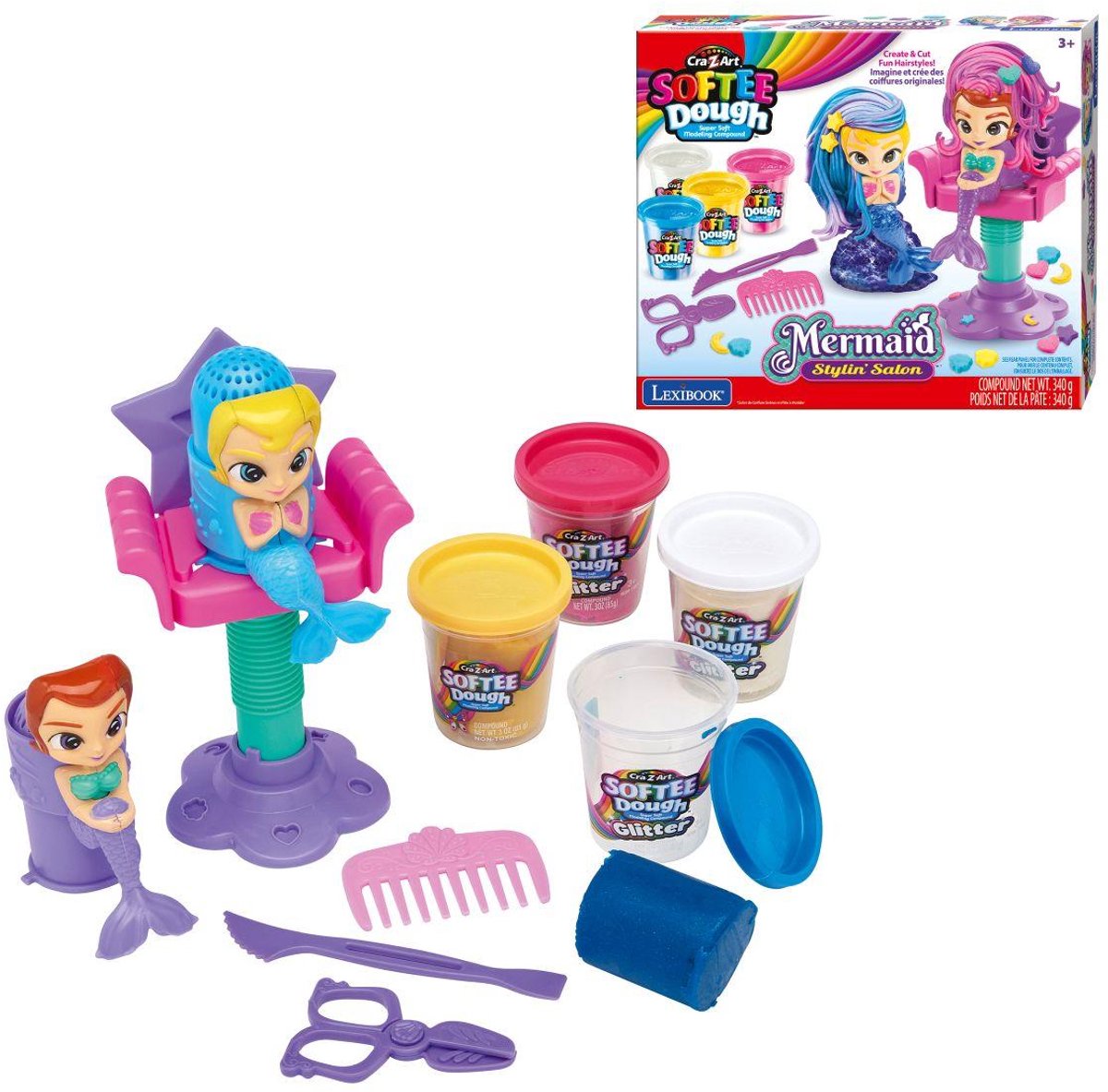 Lexibook Softee Dough glitzernder Meerjungfrauen-Stylingsalon
