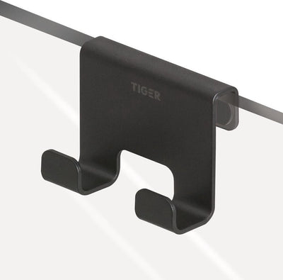 Tiger Caddy - Duschhaken - Glasplattenstärke 6-8 mm - 3,5 x 7 x 5 cm - Schwarz