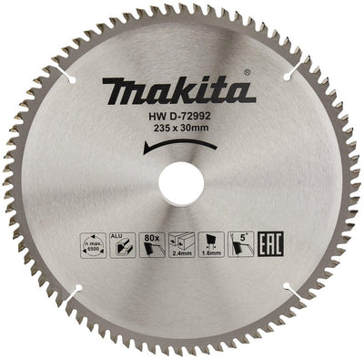 Makita Zubehör Kreissägeblatt Aluminium | Standard | 235x30x2,4 80t 5g - d-72992 - d-72992