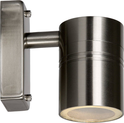 Lucide Arne-LED – Wandstrahler für Innen- und Außenbereich – ø 6,3 cm – LED – GU10 – 1 x 5 W, 2700 K – IP44 – mattes Chrom