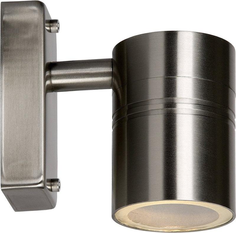 Lucide Arne-LED – Wandstrahler für Innen- und Außenbereich – ø 6,3 cm – LED – GU10 – 1 x 5 W, 2700 K – IP44 – mattes Chrom