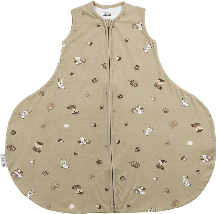 Meyco Baby Waldtiere Babyschlafsack Hüftdysplasie – Sand – 70 cm – 0,5 Tog