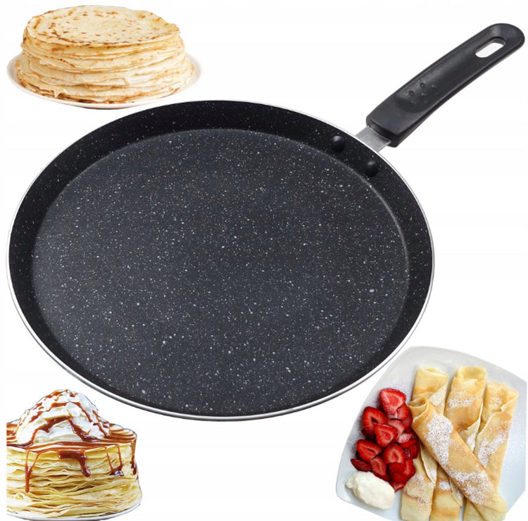 Brunbeste Pfannkuchenpfanne 28 cm – Induktion und Gas – Marmoreffekt – Bratpfanne mit Antihaftbeschichtung – für alle Herdarten geeignet