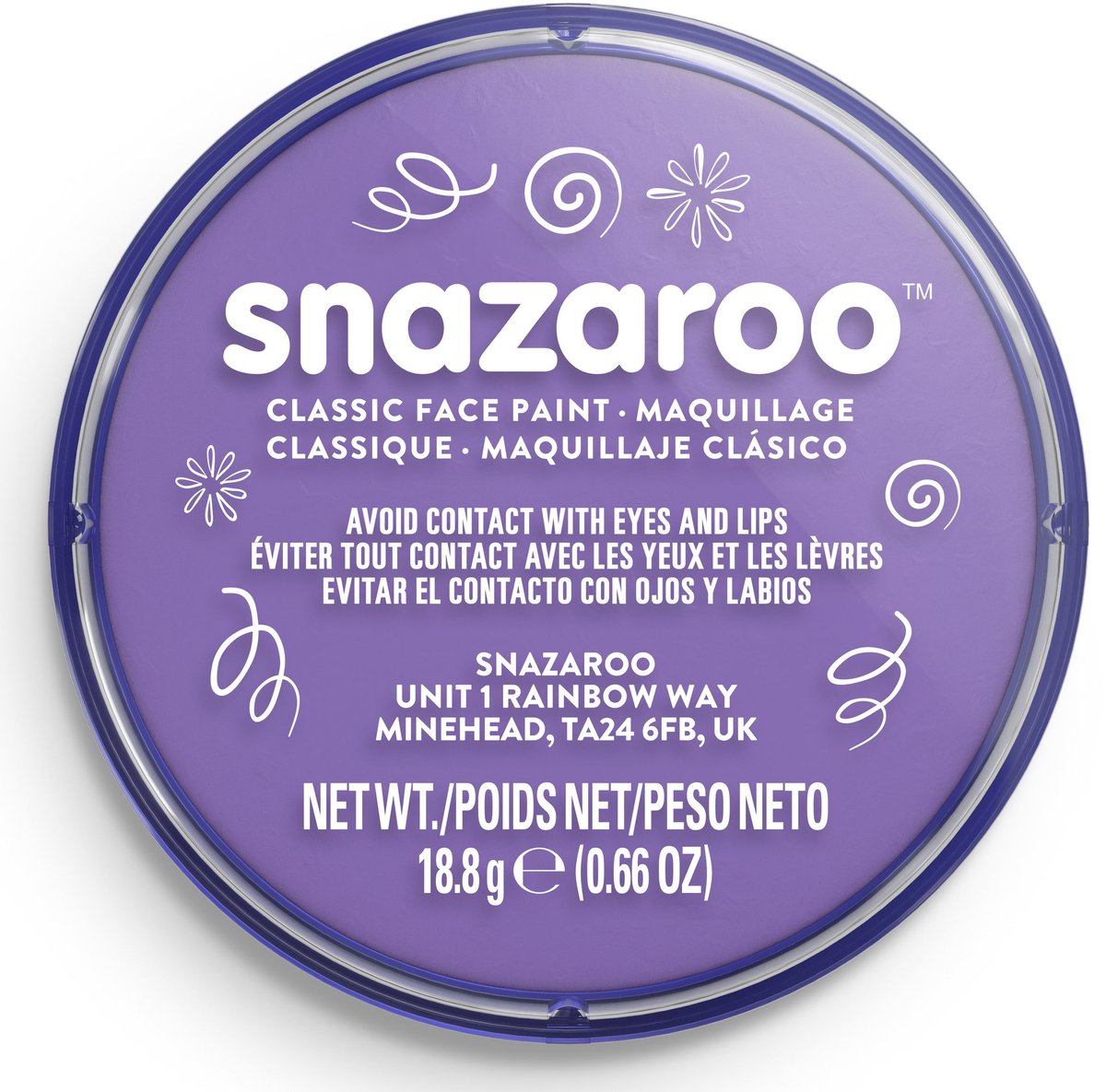 Snazaroo 1118877 – Flieder – 18 ml Aqua-Gesichtsfarbe, Kinder-Gesichtsfarbe für Kinder und Erwachsene