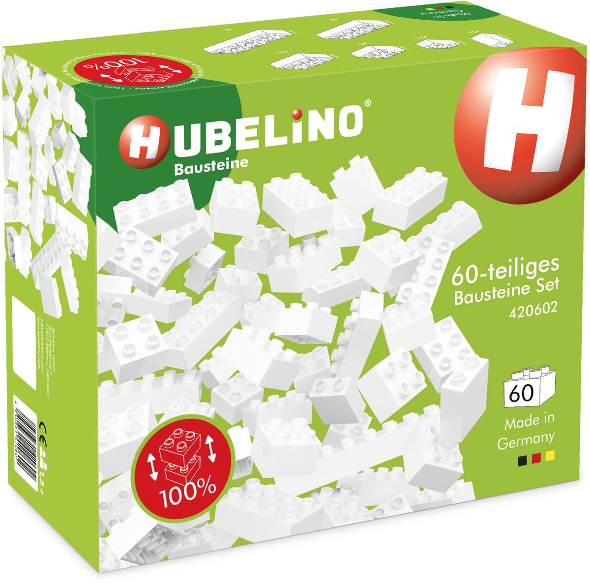 Hubelino -Bausteine ​​weiß, 60dlg.
