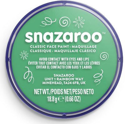 Snazaroo 1118444 – leuchtendes Grün – 18 ml Aqua-Gesichtsfarbe, Kinder-Gesichtsfarbe für Kinder und Erwachsene