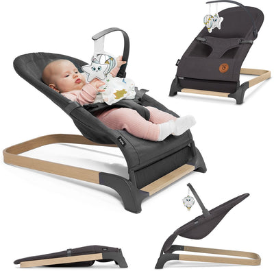 Lionelo June Baby-Schaukelstuhl – bis 9 kg – 3-Punkt-Sicherheitsgurte – leicht – natürliche Schaukelbewegung – ergonomisch – abnehmbarer Spielbogen – flach zusammenklappbar – weiche Polsterung – zertifiziert – Babyschaukel-Schaukelstuhl